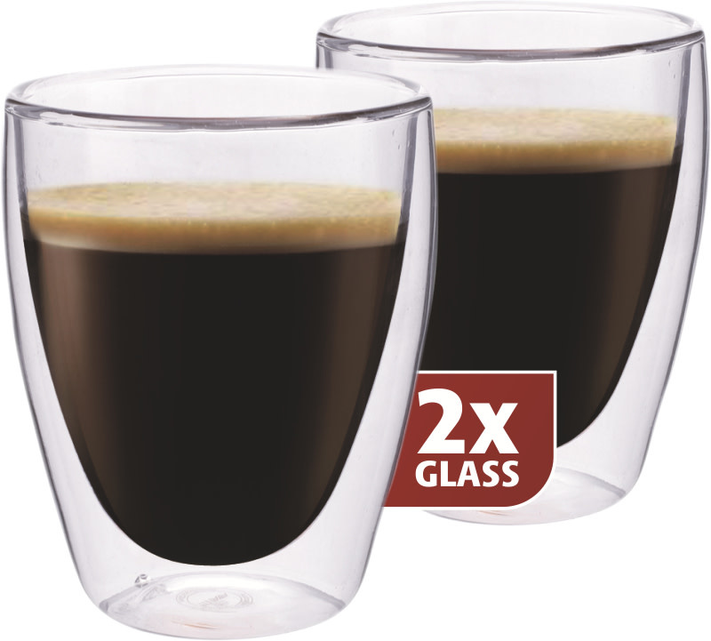 Gelach koepel Verblinding Maxxo Dubbelwandig Glas Koffie 235 ml - set 2 stuks - Kookwinkel Van Erp