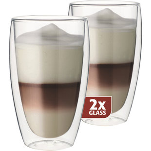 Dubbelwandig Glas Latte 380 ml - set 2 stuks