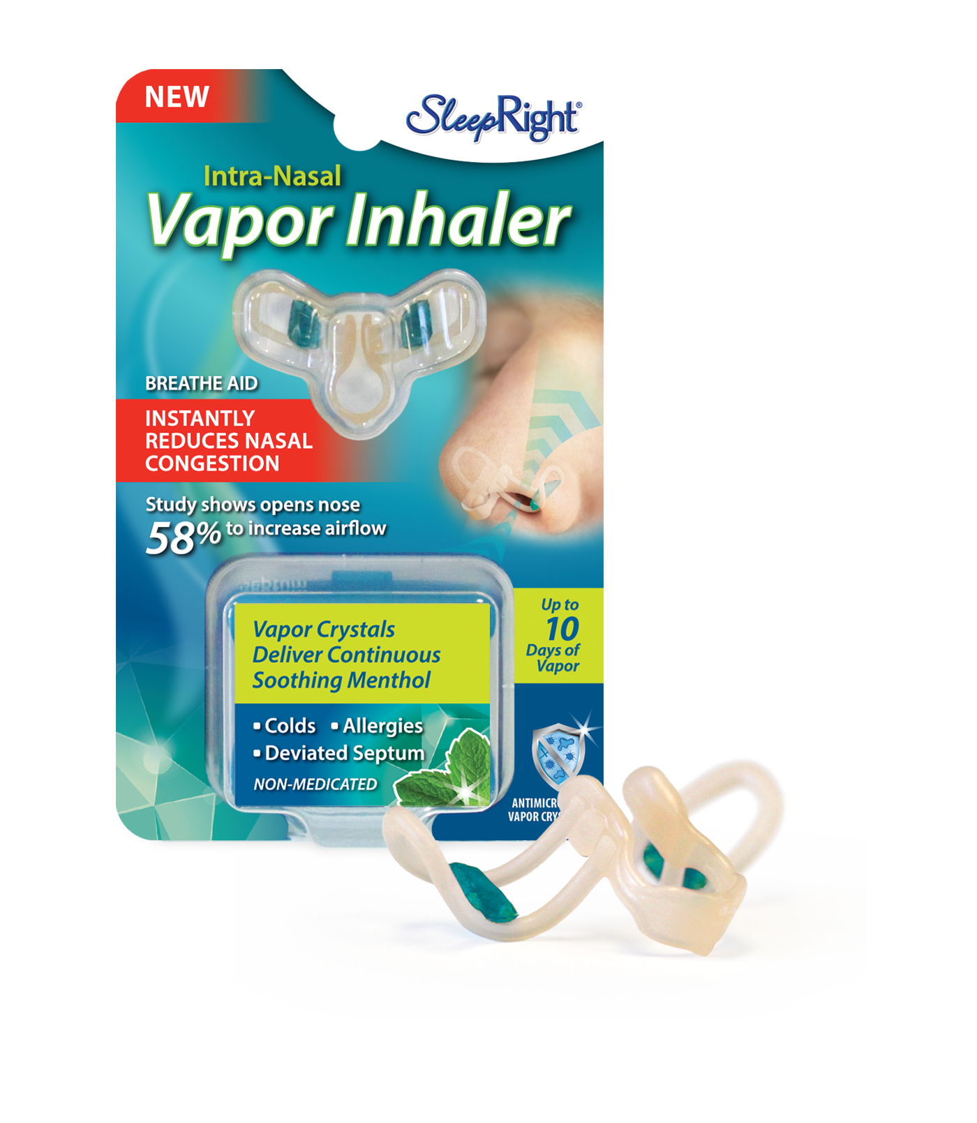 Intra nasal Vapor inhaler Neusspreider met Menthol