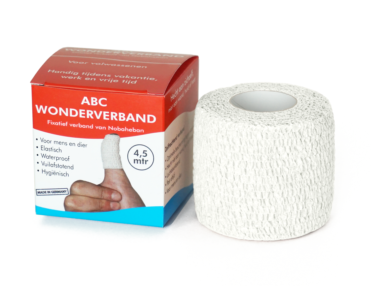 ABC Wonderverband WIT voor Volwassenen - 4,5 mtr x 5 cm