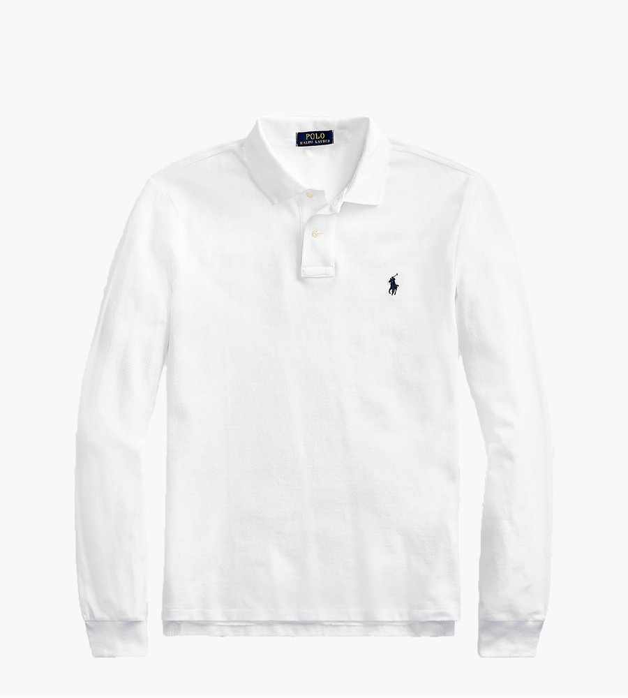 white long sleeve ralph lauren polo shirt