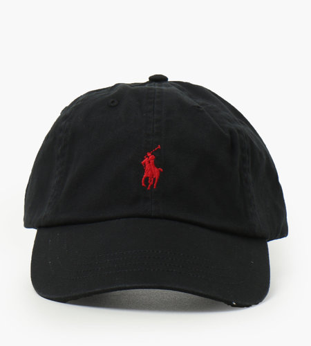 polo black and red hat