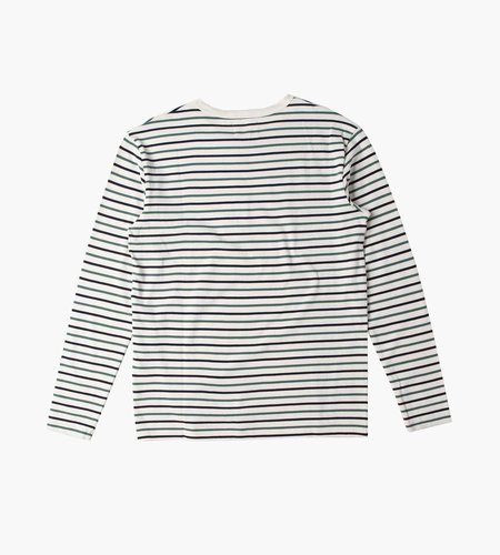 Wood Wood Wood Wood Mel Stripe Ls T-Shirt 0026 Off-White Green Stripes