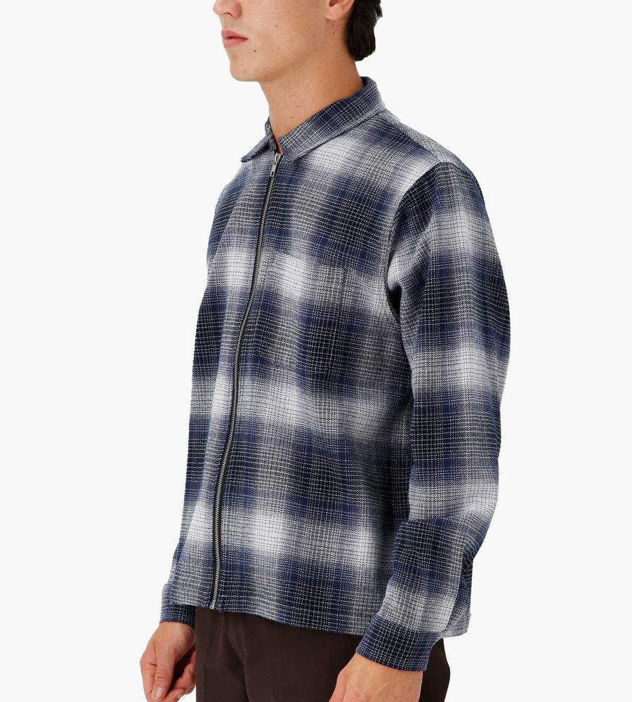 Stussy Stussy Jack Shadow Plaid Zip Shirt Navy