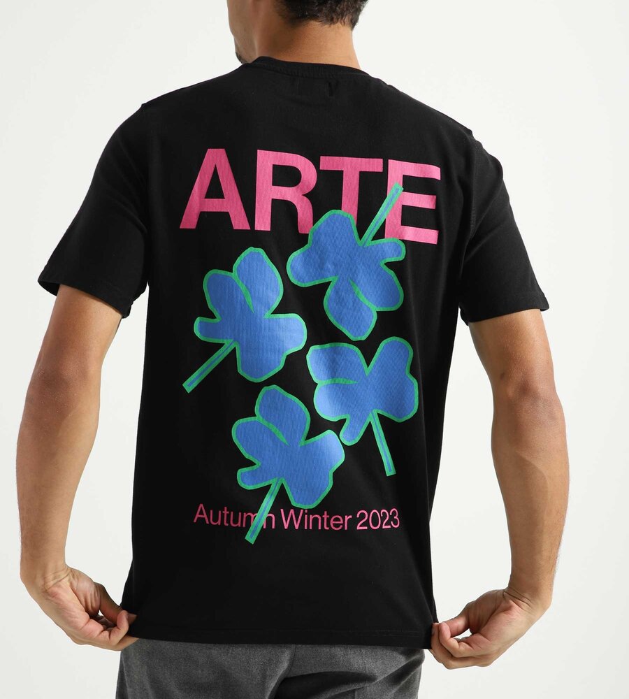 Arte Antwerp Tommy Back Flowers T shirt Black Bask ts Stores