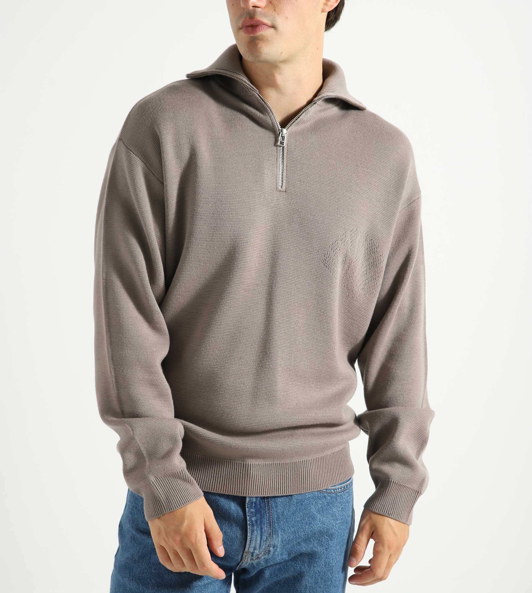 New Amsterdam Surf Association Sailor Half-Zip Knit Grey - Baskèts