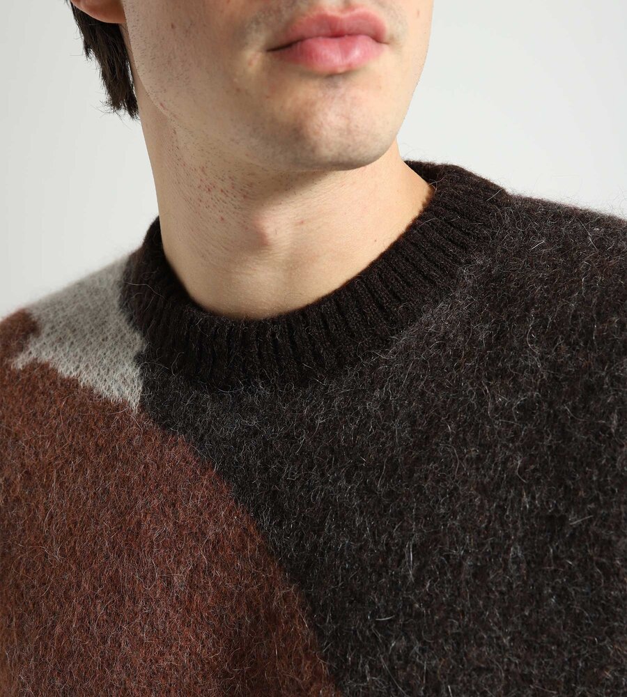 Norse Projects Arild Alpaca Mohair Jacquard Sweater Espresso