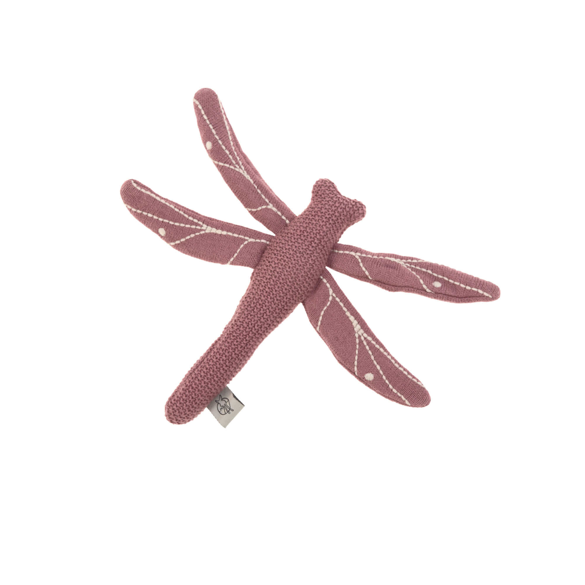 Lässig Lässig gebreid speeltje en knuffel met rammelaar knetter Garden Explorer Dragonfly red