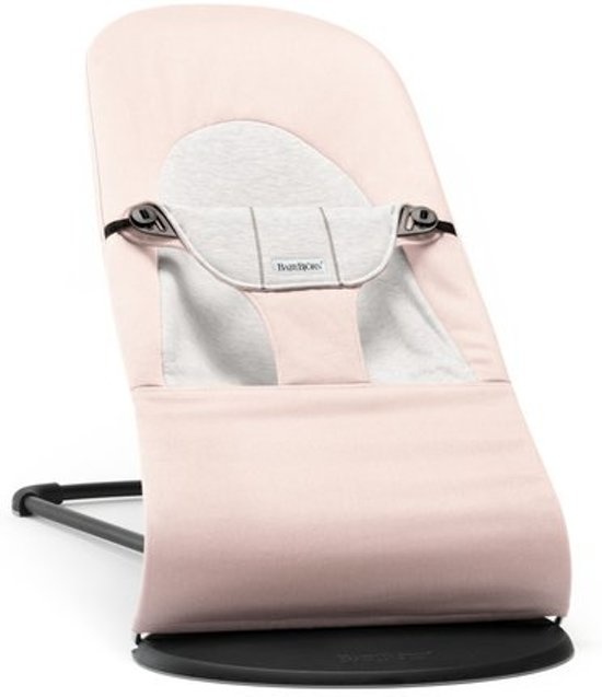 BABYBJÖRN BABYBJÖRN Wipstoeltje Balance Soft Lichtroze-Grijs Cotton-Jersey BABYBJÖRN BABYBJÖRN Wipstoeltje Balance Soft Lichtroze-Grijs Cotton-Jersey