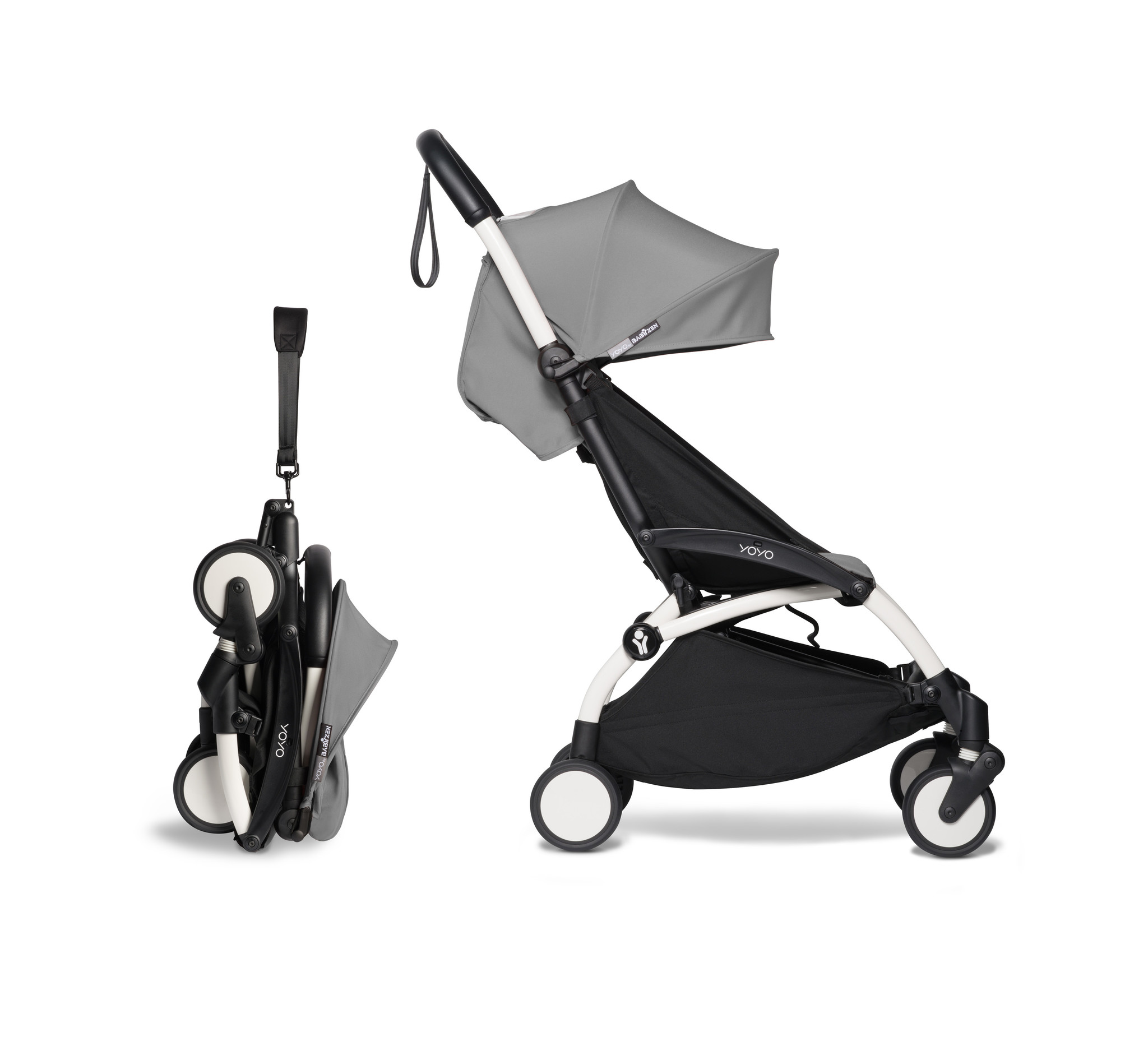 Babyzen Babyzen YOYO² buggy 6+ grijs frame wit Babyzen Babyzen YOYO² buggy 6+ grijs frame wit
