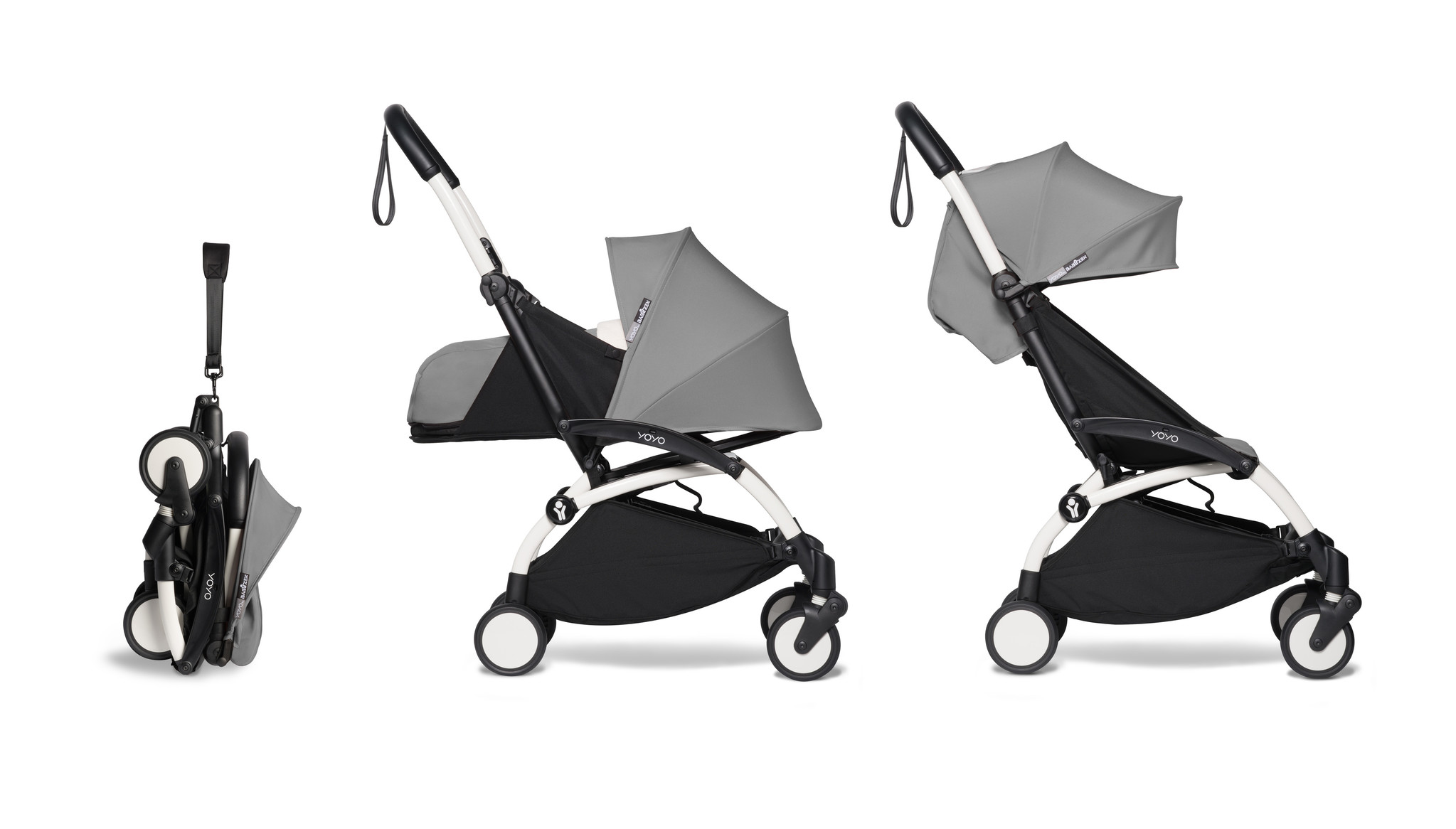 Babyzen Babyzen YOYO² buggy COMPLEET / FULL SET 0+ and 6+ grijs frame wit Babyzen Babyzen YOYO² buggy COMPLEET / FULL SET 0+ and 6+ grijs frame wit