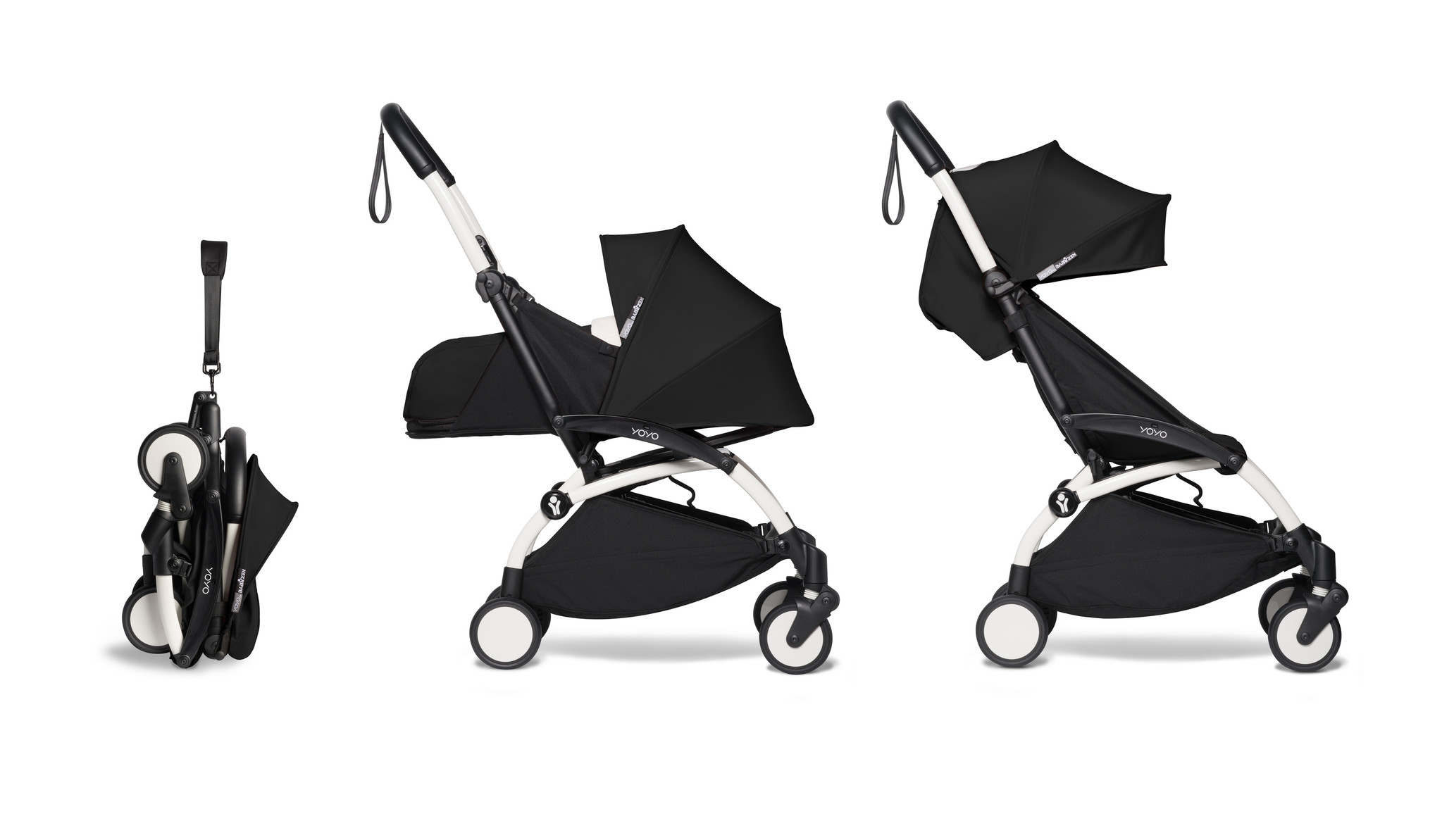 Babyzen Babyzen YOYO² buggy COMPLEET / FULL SET 0+ and 6+ zwart frame wit Babyzen Babyzen YOYO² buggy COMPLEET / FULL SET 0+ and 6+ zwart frame wit