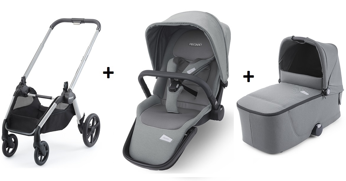 Recaro Recaro Celona KInderwagen - Frame Aluminium Grey met Zitting en Reiswieg Prime Silent Grey Recaro Recaro Celona KInderwagen - Frame Aluminium Grey met Zitting en Reiswieg Prime Silent Grey