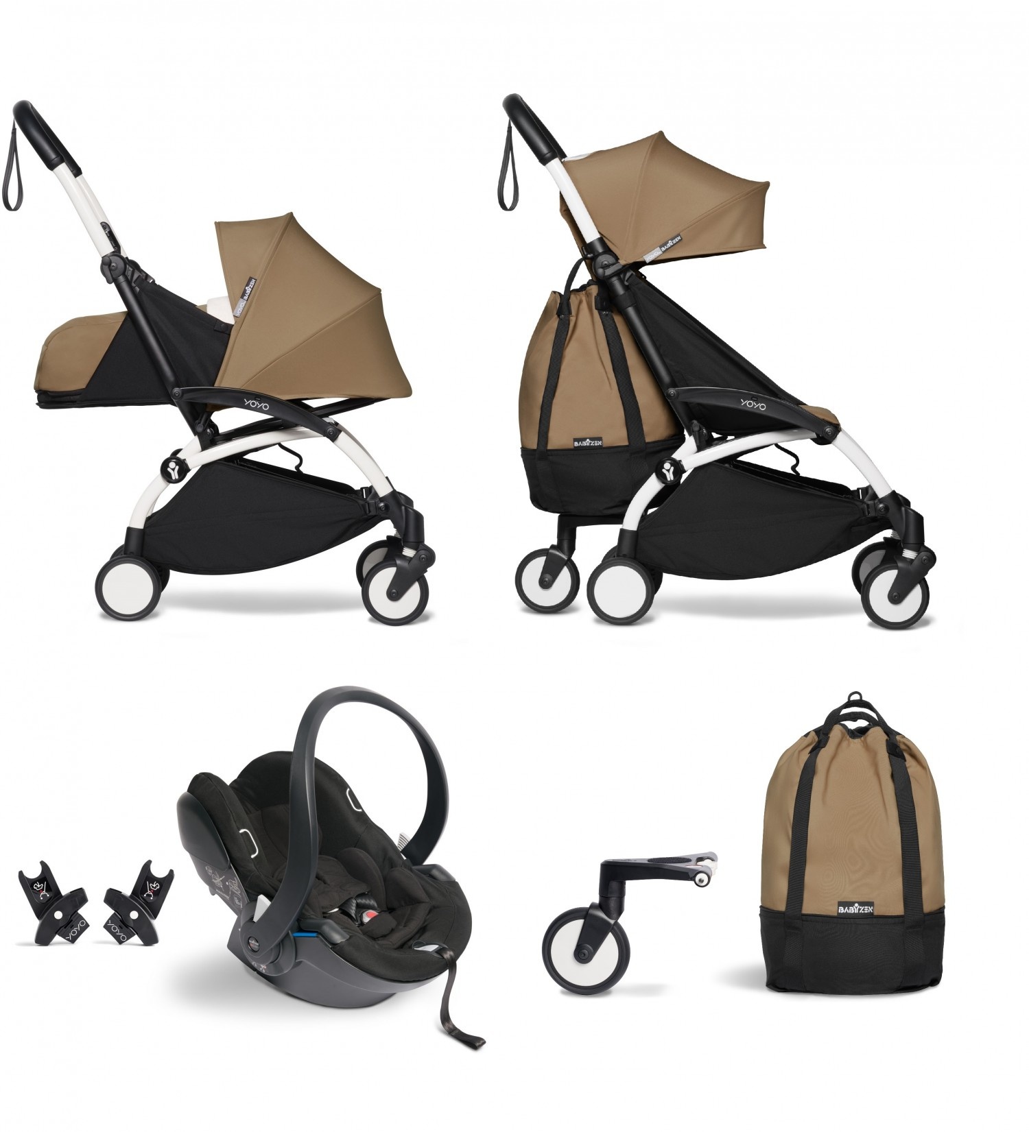 Babyzen YOYO² buggy COMPLEET vanaf de geboorte inclusief YOYO² BeSafe autostoel zwart en YOYO Bag - Babyzen YOYO² buggy COMPLEET vanaf de geboorte inclusief YOYO² BeSafe autostoel zwart en YOYO Bag -