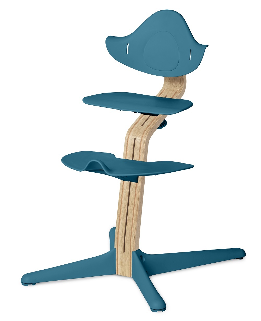 NOMI highchair meegroeistoel Basis eiken wit oiled en stoel Ocean Blue NOMI highchair meegroeistoel Basis eiken wit oiled en stoel Ocean Blue
