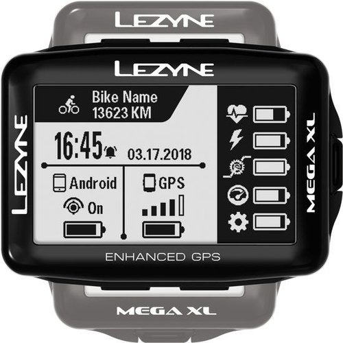 Lezyne LEZYNE Mega XL GPS BLK W/ SPD/Cadence & HR sensor Lezyne LEZYNE Mega XL GPS BLK W/ SPD/Cadence & HR sensor