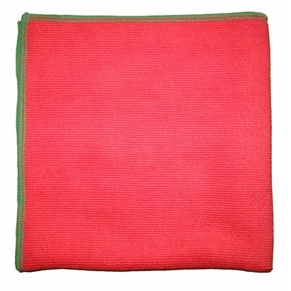 Serviette d'essuyage ANTI-BACT 40 x 40 cm rouge à liseré vert