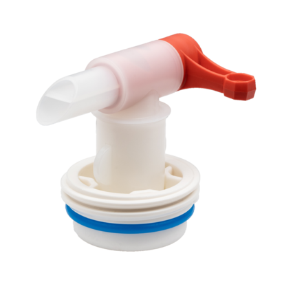 Dispensing tap 23/¾" on 2" Mauser-Rough red