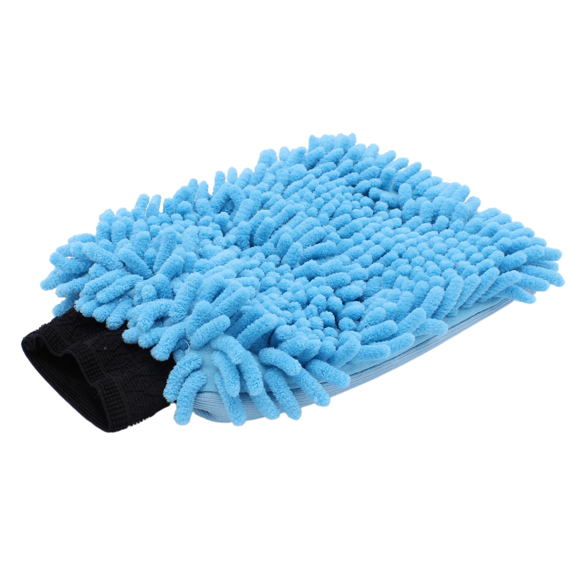 Gant de lavage rasta bleu en microfibres deux faces