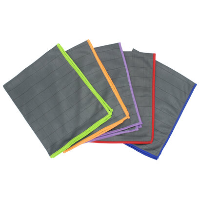 Pack 5 x Microfibre cloth CARBON 40 x 50 cm 5 colours