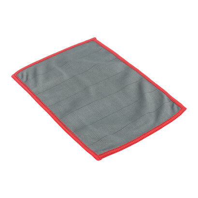 Bolsa 5 x paño de microfibra CARBONO 15 x 20 cm gris con borde rojo