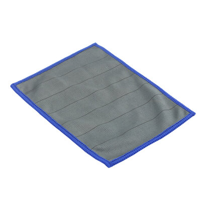 Bolsa 5 x paño de microfibra CARBONO 15 x 20 cm gris con borde azul
