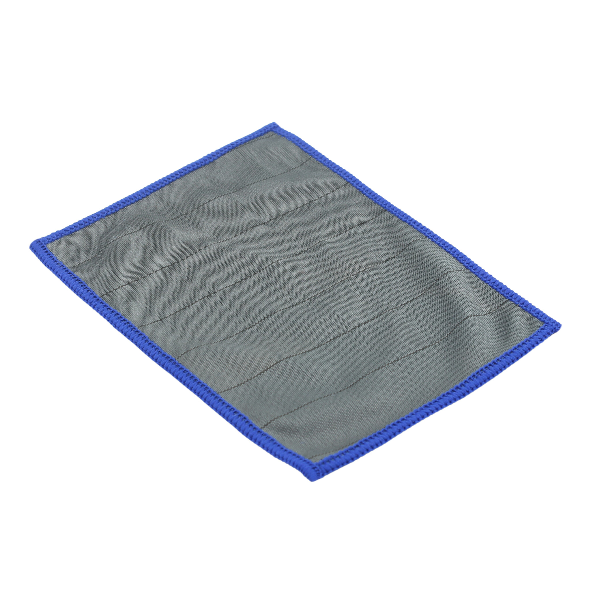 Sachet de 5 x Microfibre CARBONE 15 x 20 cm grise avec liseré bleu De