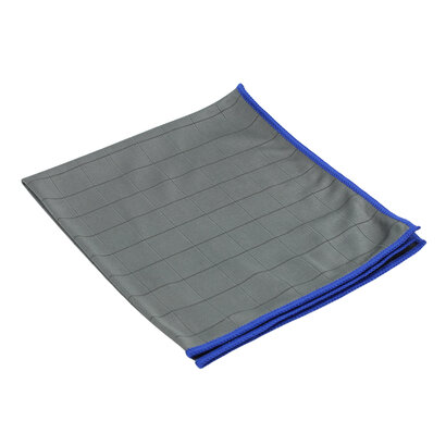 Bolsa 5 x paño de microfibra CARBONO  40 x 50 cm gris con borde azul