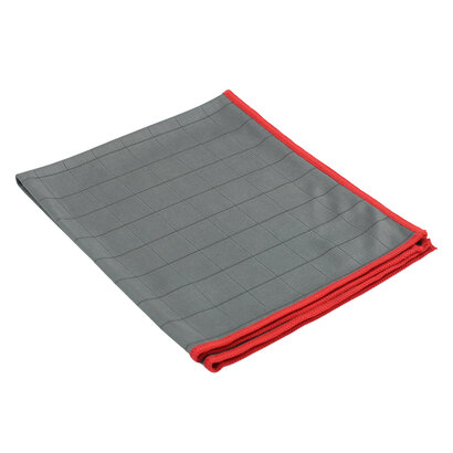Sachet 5 x Microfibre CARBONE 40 x 50 cm grise avec liseré rouge