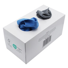 Dispenser doos 50 x microvezeldoeken blauw/grijs 38 x 38 cm