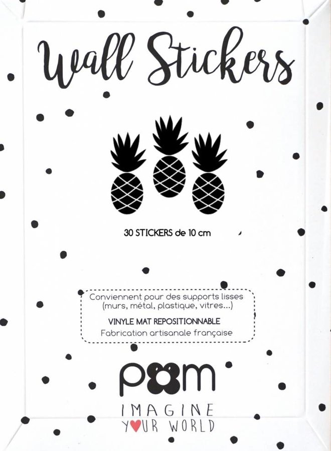 Pom Le Bonhomme - Muursticker 'Ananas Zwart'