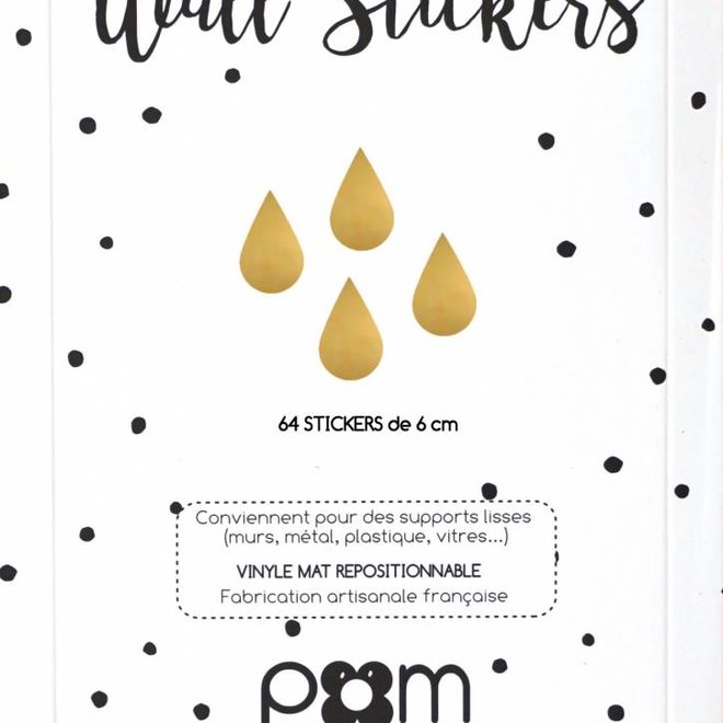Sticker mural Gouttes - Or ou noir
