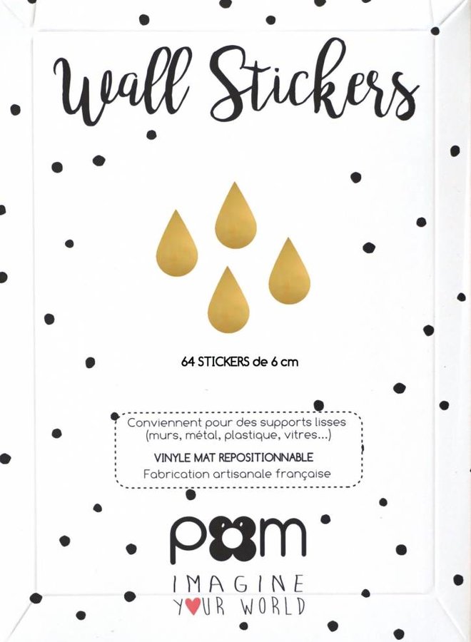 Sticker mural Gouttes - Or ou noir