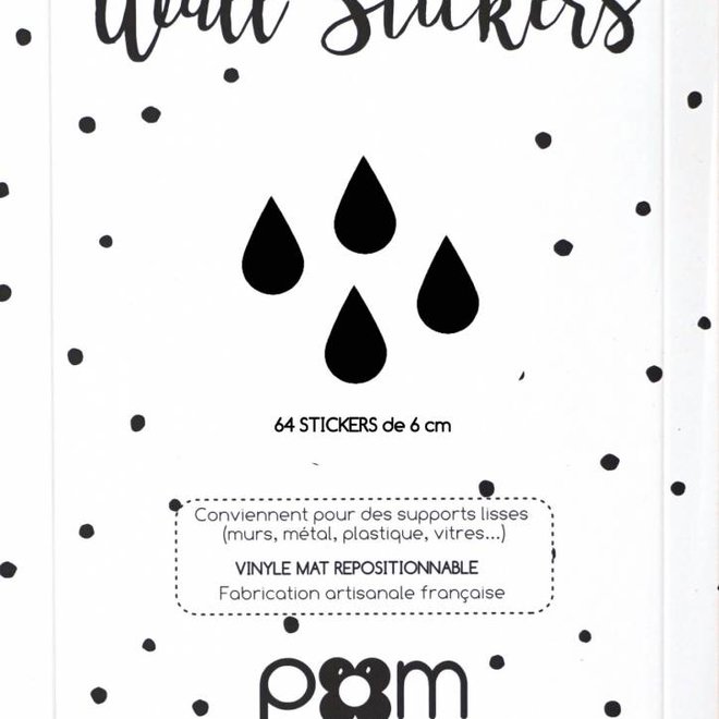 Sticker mural Gouttes - Or ou noir