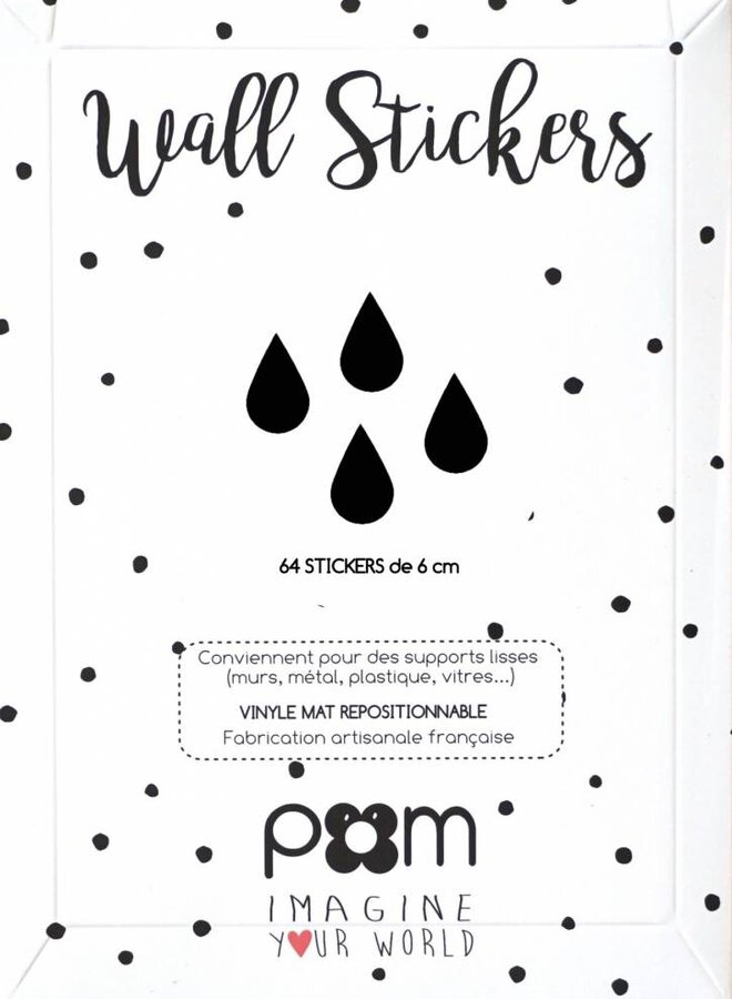 Sticker mural Gouttes - Or ou noir