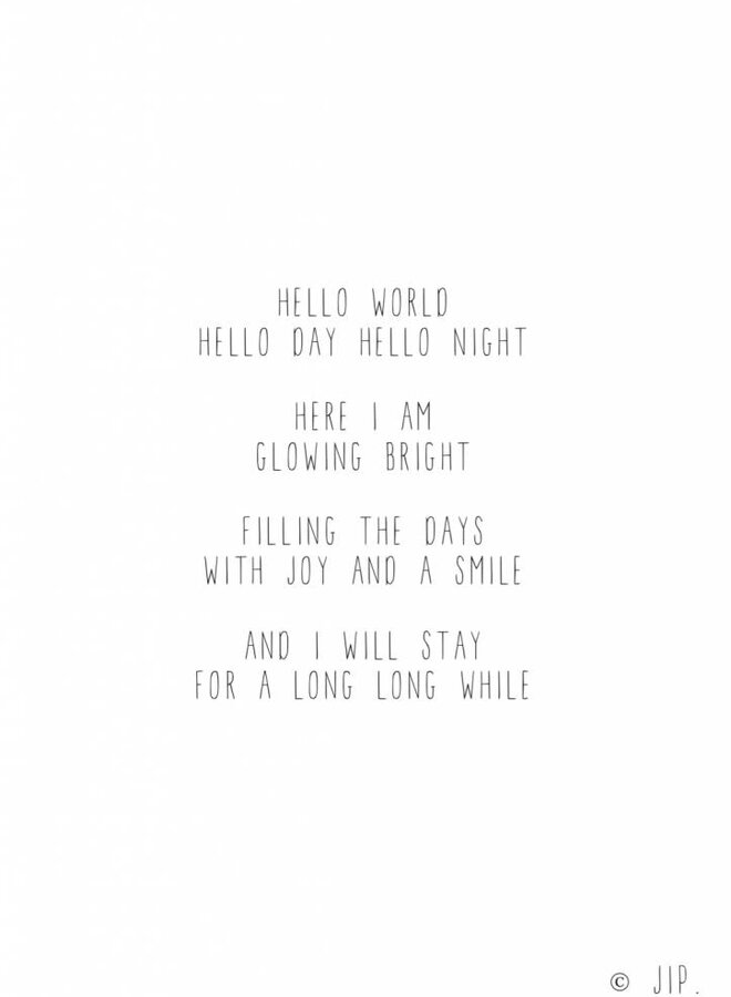 Wenskaart 'Hello World'