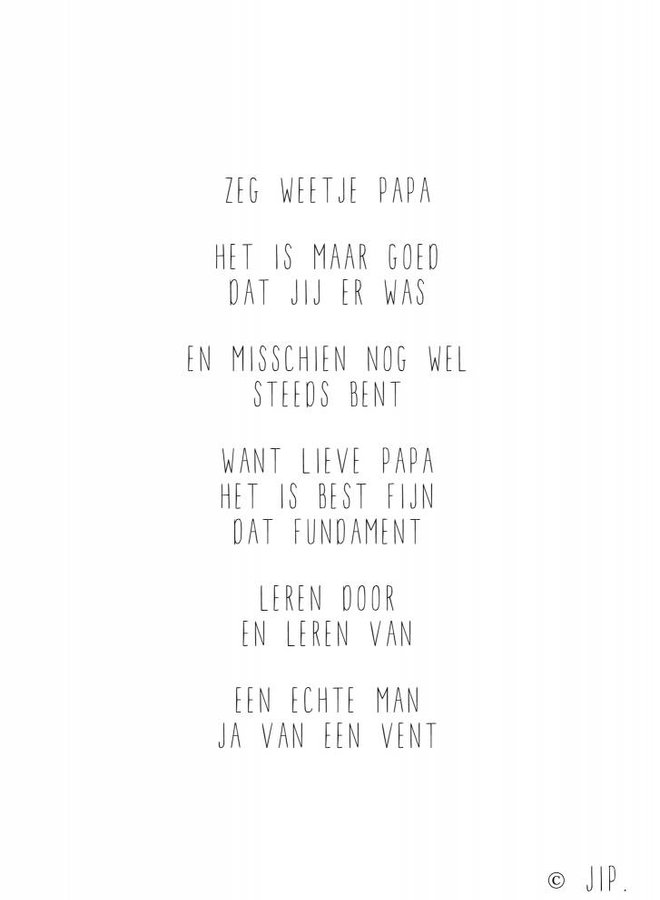 Wenskaart 'Zeg weet je papa'