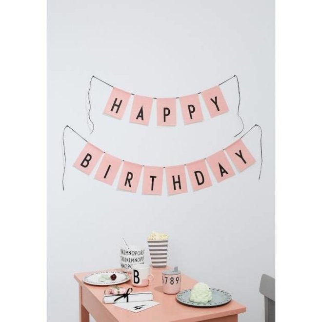 Design Letters - Happy Birthday Flag Pink