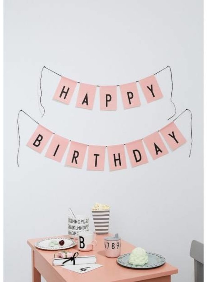 Design Letters - Happy Birthday Flag Pink