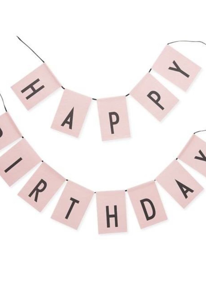 Design Letters - Happy Birthday Flag Pink