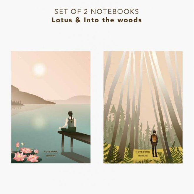 Vissevasse - Notebook Set 'Lotus & Into the woods'
