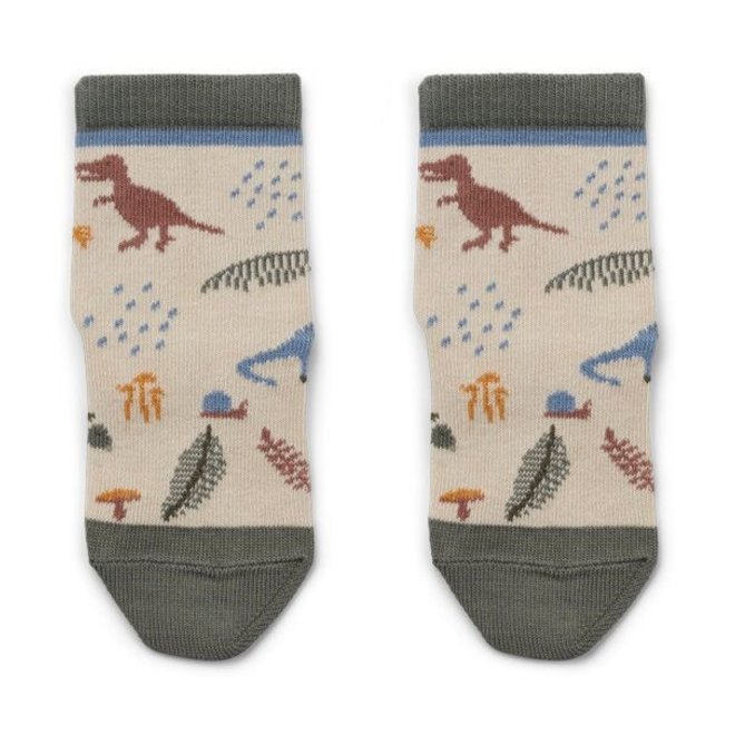 Liewood - Silas cotton socks 'Dino mix' (set van 2)