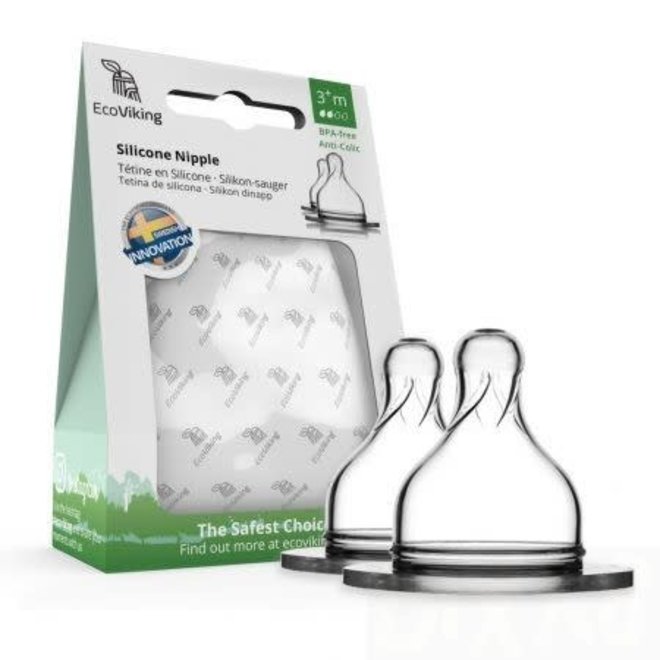 EcoViking - Siliconen spenen - 0+ maand