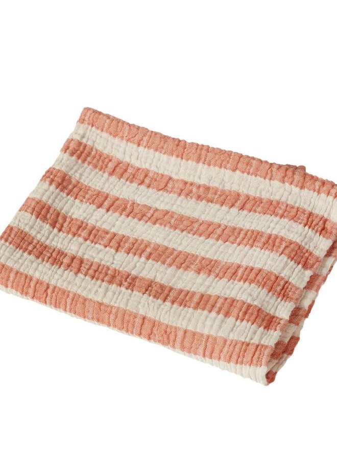 Quax - Natural - Blanket/towel Stripes M - Abricot