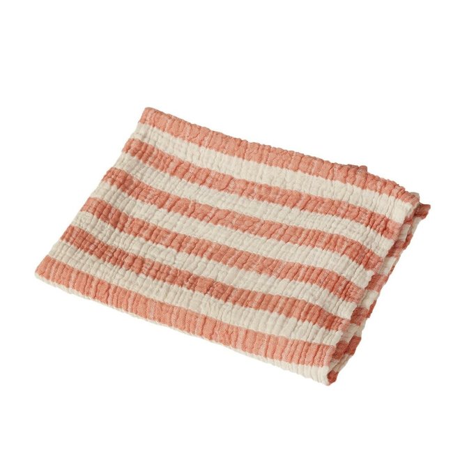 Quax - Natural - Blanket/towel Stripes M - Abricot