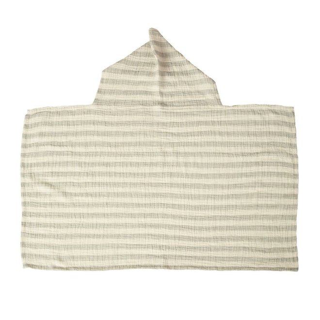 Copy of Quax - Natural - Hooded Baby Towel - Stripes Abricot