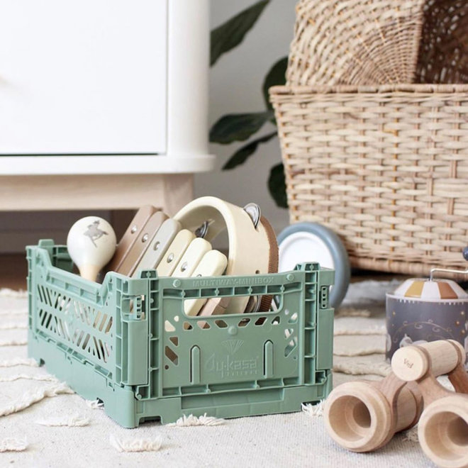 Lillemor - Folding Crate 'Almond Green' - Medium