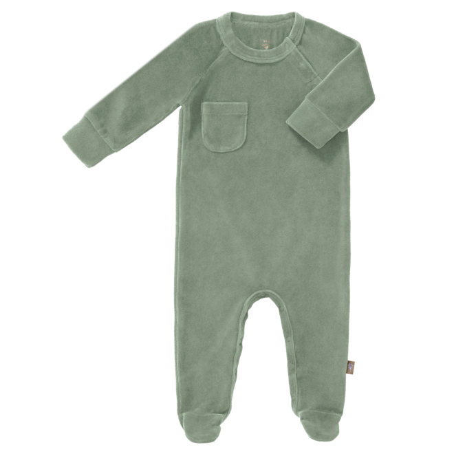 Fresk - Pyjama Velours met voet - Forest Green