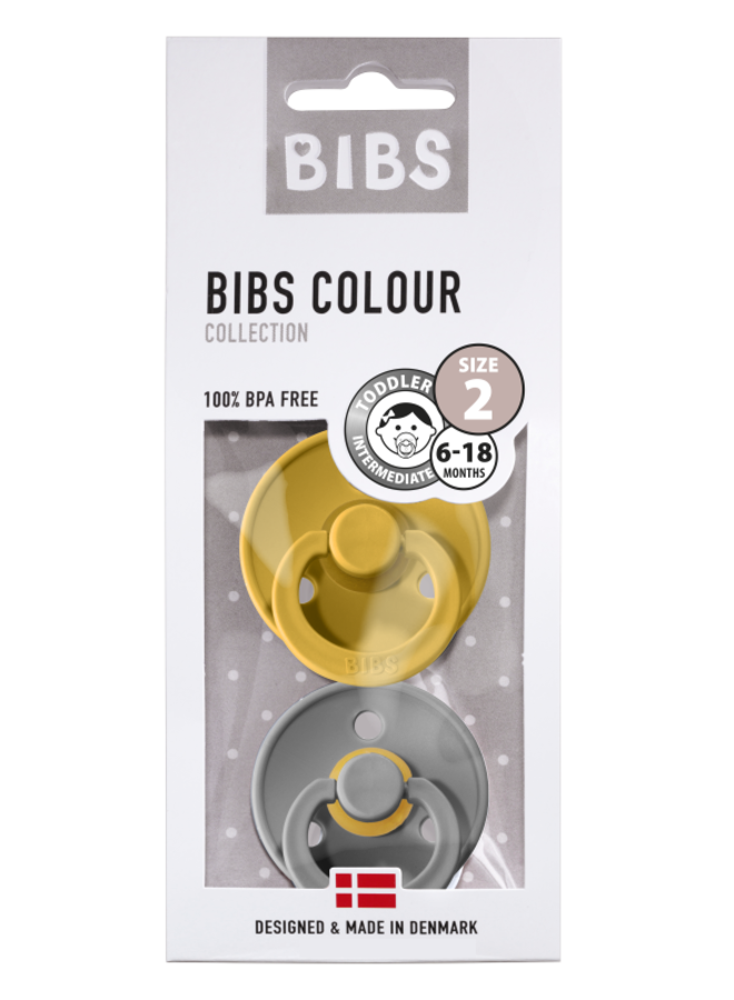 Bibs Fopspeen - BLISTER Moustard/Smoke