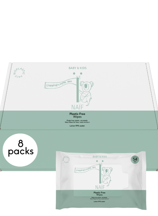 Naïf - Baby & Kids - Plastic Free Wipes (8 pack)